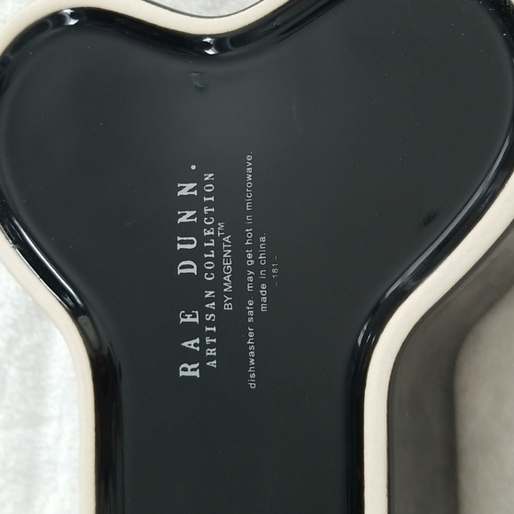 Rae Dunn Brew and Gruel Pet Bowl Bone shape green black - Picture 6 of 11